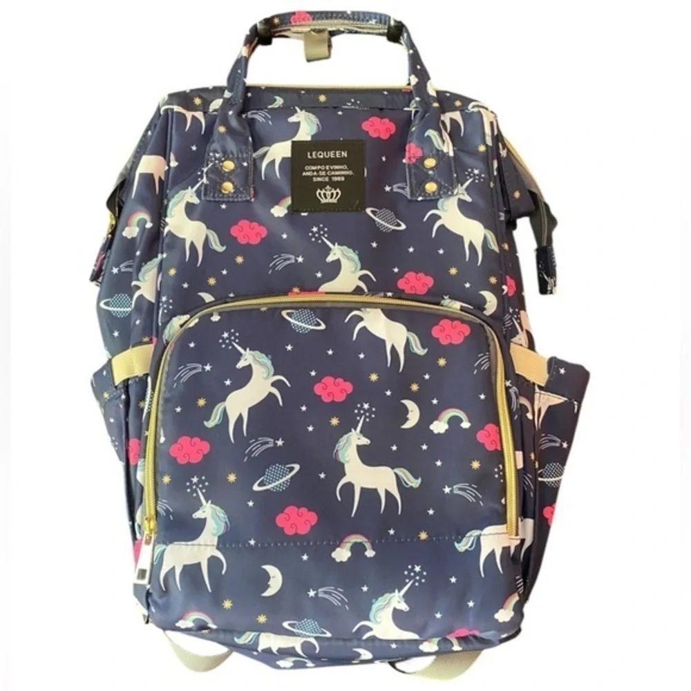 LEQUEEN Unicorn Mommy Baby Diaper Bag Backpack